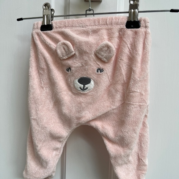 Carter’s 6M Girls Pink Terrycloth Bear Butt Leggings Pants - Picture 3 of 4